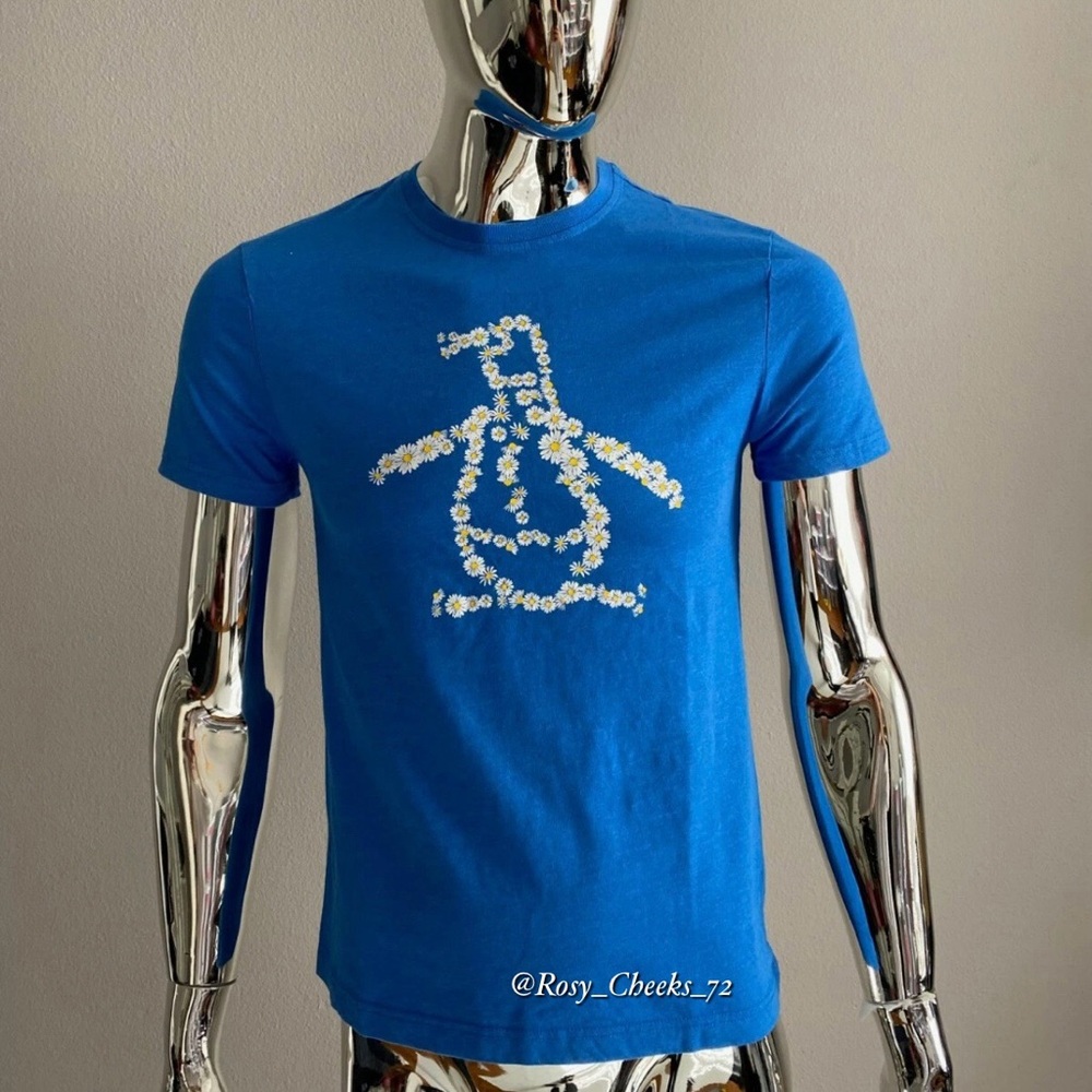 Original Penguin Munsingwear Blue Graphic T-Shirt Size Large